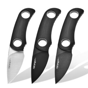Tonife HKT2021 Runer Fixed Neck Knife with Sheath and Lanyard 4.7cm Full Tang Blade EDC Knife Neck Knife for Outdoor Use
