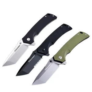 Harnds CK7206 General Portable Folding Knife with G10 Handle D2 Stainless Steel Tanto-point Blade Multi-Purpose Knife for Hunting Camping Survival