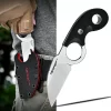 Tonife HKT2022 Crescent Neck Knife 8Cr14MoV Blade with Sheath Lanyard and Clip Full Tang Knife Survival Knife Outdoor Knife