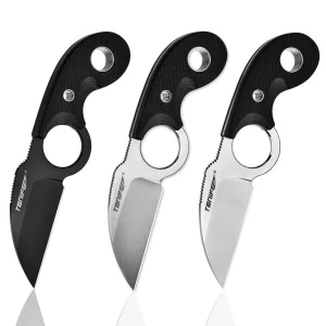 Tonife HKT2022 Crescent Neck Knife 8Cr14MoV Blade with Sheath Lanyard and Clip Full Tang Knife Survival Knife Outdoor Knife