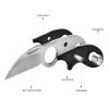 Tonife HKT2022 Crescent Neck Knife 8Cr14MoV Blade with Sheath Lanyard and Clip Full Tang Knife Survival Knife Outdoor Knife