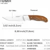 Tonife HKT4003 Farmer ‎5Cr15MoV Blade Rosewood Handle Outdoor Knife with Holster Full Tang Fixed Blade Knife