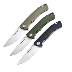 Harnds CK9168 Talisman Folding Knife with Clip Folding Knife with 14C28N Steel Blade G10 Handle and Ball Bearings
