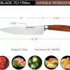 Tonife TSK2001 8-Inch Chef Knife with 7Cr17MoV High Carbon Stainless Steel Kitchen Knife with Natural Rosewood Handle