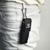 Harnds AK4010 Nylon Sheath with Carabiner Knife Holder with Belt Clip Elastic Side Panels Black Knife Bag Multi Tool Holster Knife Sheaths