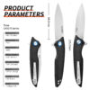 Harnds CK9175 Folding Pocket Knife, Camping Knife, Survival Knife, Men's Folding Knife, Suitable for Daily Life and Outdoor Hiking, Fishing