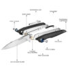 Harnds CK9175 Folding Pocket Knife, Camping Knife, Survival Knife, Men's Folding Knife, Suitable for Daily Life and Outdoor Hiking, Fishing