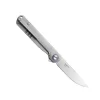 Harnds Wind Ti CK9200TiGY-S Pocket Knife Flipper with BOHLER M390 Steel Blade and 6AL4V Titanium Handle Folding Knife Ball Bearing with 2-Position Clip for Camping Survival and EDC