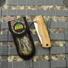 Dokka Outdoor Birchwood Handle and Folding Knife with Triple Laminated Stainless Steel Blade for Camping Fishing and Hiking