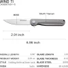 Harnds Wind Ti CK9200TiGY-S Pocket Knife Flipper with BOHLER M390 Steel Blade and 6AL4V Titanium Handle Folding Knife Ball Bearing with 2-Position Clip for Camping Survival and EDC