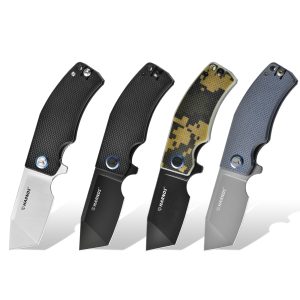 Harnds CK6128 Revenant Pocket Knife D2 Steel Blade Folding Knife Tanto Blade EDC Knife with Pocket Clip, G10 Handle, Sharp Survival Hiking Knives