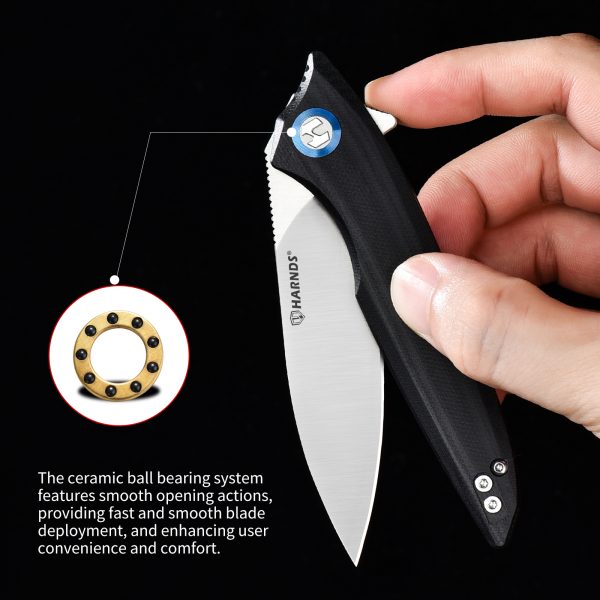 Harnds CK9175 Folding Pocket Knife, Camping Knife, Survival Knife, Men's Folding Knife, Suitable for Daily Life and Outdoor Hiking, Fishing