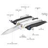 Harnds CK9175 Folding Pocket Knife, Camping Knife, Survival Knife, Men's Folding Knife, Suitable for Daily Life and Outdoor Hiking, Fishing