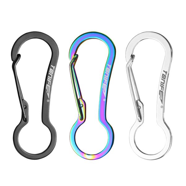 Tonife MT2802 Carabiner, Carabiner Hook Made of High Quality Stainless Steel for Carabiner Key Rings, Carabiner Small Snap Buckle Spring Backpack Fasteners.