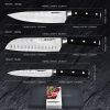 Tonife KK5002 Kitchen Knife Set High Carbon Stainless Steel Cooking Knife Chef's Knife+Santoku Knife+Fruit Knife