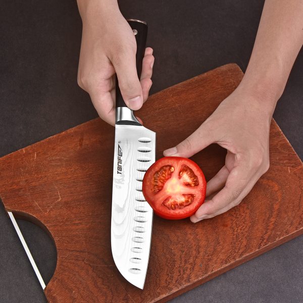 Tonife KK3002 Santoku Chef's Knife 5Cr15MoV High Carbon Stainless Steel Kitchen Knife Long-term Use and Maintenance Corrosion-Resistant Long-Lasting Sharpness