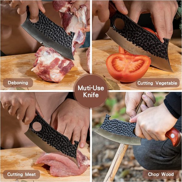 Tonife TSK1010 Butcher Knife, Meat Cleaver Knife for Home Cooking, Outdoor Camping BBQ