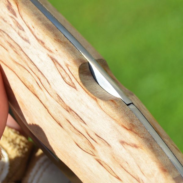 Dokka Outdoor Birchwood Handle and Folding Knife with Triple Laminated Stainless Steel Blade for Camping Fishing and Hiking