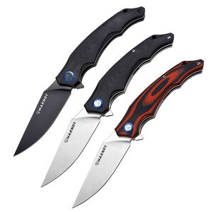 Harnds Wolverine CK9172 Folding Knife Flipper Sandvik Steel Blade G10 Handle Pocket Camping Knife Ball Bearing with Pocket Clip