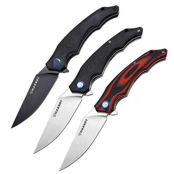 Harnds Wolverine CK9172 Folding Knife Flipper Sandvik Steel Blade G10 Handle Pocket Camping Knife Ball Bearing with Pocket Clip