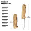 Dokka Outdoor Birchwood Handle and Folding Knife with Triple Laminated Stainless Steel Blade for Camping Fishing and Hiking