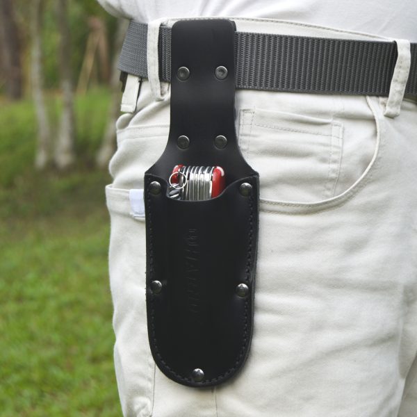 Harnds AK4013 Top-grain Leather Tool Holster Belt Pouch, Utility Tool Holder for Pruners, Knives, Scissors & Hand Tools, Waist Carry Organizer for Gardening, Electrical Work & Outdoor Use