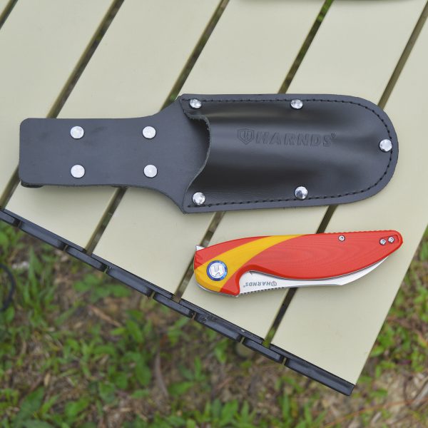 Harnds AK4013 Top-grain Leather Tool Holster Belt Pouch, Utility Tool Holder for Pruners, Knives, Scissors & Hand Tools, Waist Carry Organizer for Gardening, Electrical Work & Outdoor Use