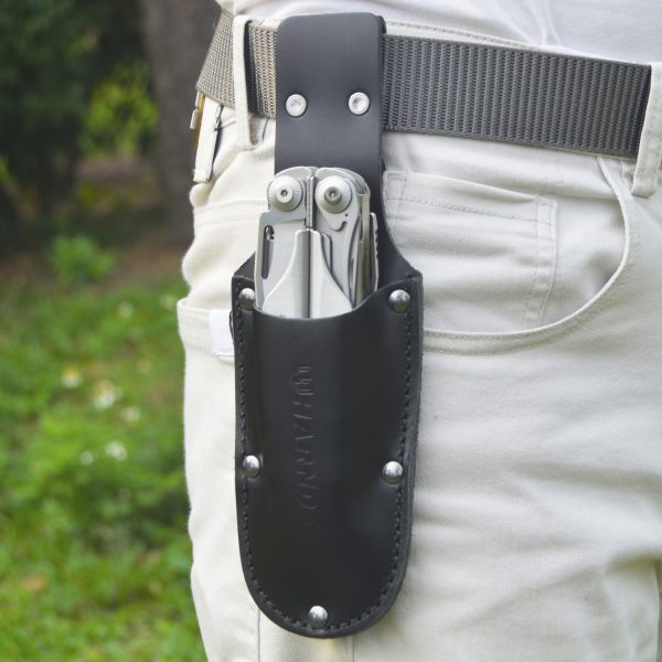 Harnds AK4013 Top-grain Leather Tool Holster Belt Pouch, Utility Tool Holder for Pruners, Knives, Scissors & Hand Tools, Waist Carry Organizer for Gardening, Electrical Work & Outdoor Use