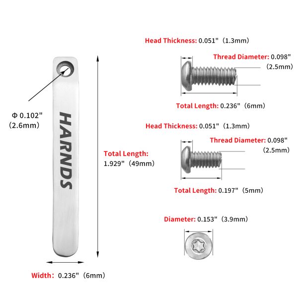 Harnds Pocket Clip for EDC Knife (Original Accessory for CK9171 Assassin with a Single Screw Hole)
